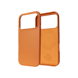 Чехол для Apple iPhone 17 Pro Max Leather Case with MagSafe HQ Copy/orange