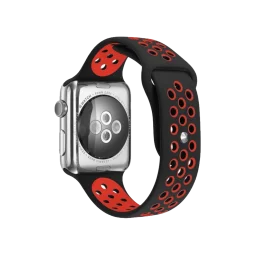 Ремешок для Apple Watch 38/40mm Sport Band Nike+ Copy Black Red/чорно-червоний