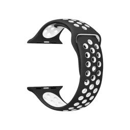 Ремешок для Apple Watch 38/40mm Sport Band Nike+ Copy Black white/чорно білий