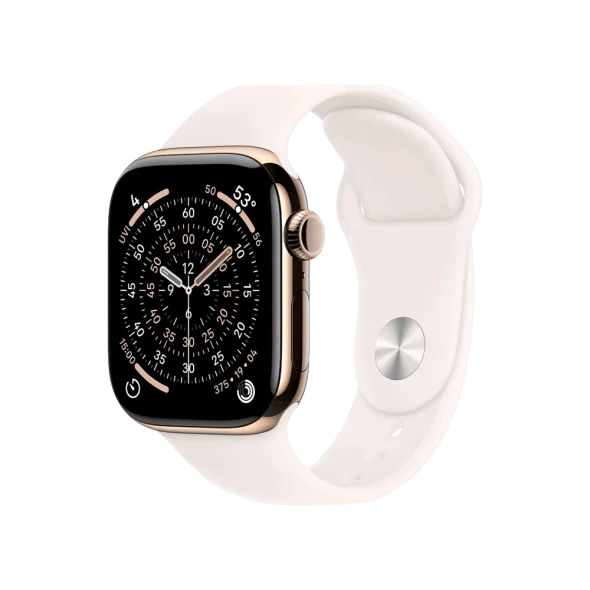 Смарт-годинник Apple Watch Series 11 GPS + Cellular 42mm Gold Titanium Case w. Light Blush Sport Band - S/M (MF8W4) | магазин Apple Grokholsky.com — Фото 1