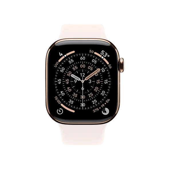 Смарт-годинник Apple Watch Series 11 GPS + Cellular 42mm Gold Titanium Case w. Light Blush Sport Band - S/M (MF8W4) | магазин Apple Grokholsky.com — Фото 2