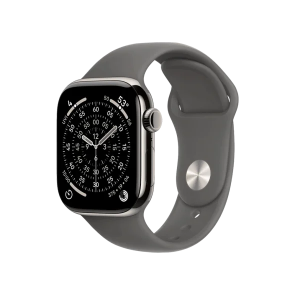 Смарт-часы Apple Watch Series 11 GPS + Cellular 42mm Natural Tit. Case w. Stone Gray Sport Band - M/L (MF8N4) | магазин Apple Grokholsky.com — Фото 1