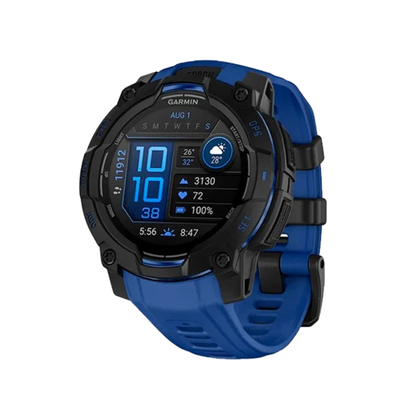 Смарт-часы Garmin Instinct 3 45mm AMOLED Black with Blue Band (010-02936-03) | магазин Apple Grokholsky.com — Фото 2