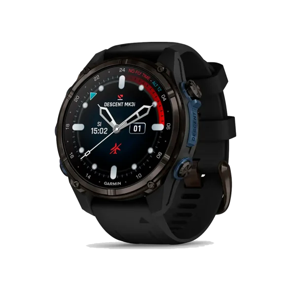 Смарт-часы Garmin Descent Mk3i – 43 mm Carbon Gray DLC Titanium w. Black Silicone Band (010-02753-10/11) | магазин Apple Grokholsky.com — Фото 1