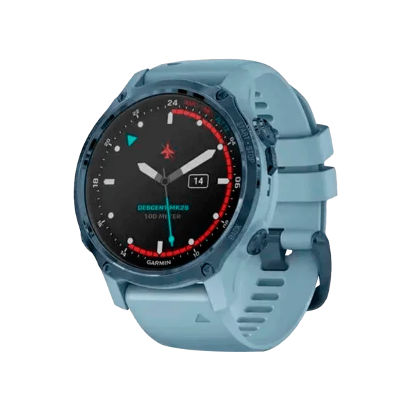 Смарт-годинник Garmin Descent Mk2S Mineral Blue with Sea Foam Silicone Band (010-02403-07/06) | магазин Apple Grokholsky.com — Фото 1