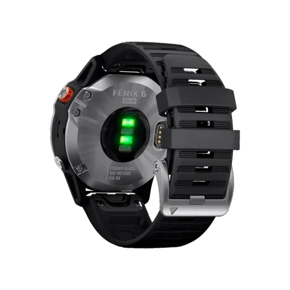 Смарт-часы Garmin Fenix 6 Solar Silver with black band (010-02410-00) | магазин Apple Grokholsky.com — Фото 2