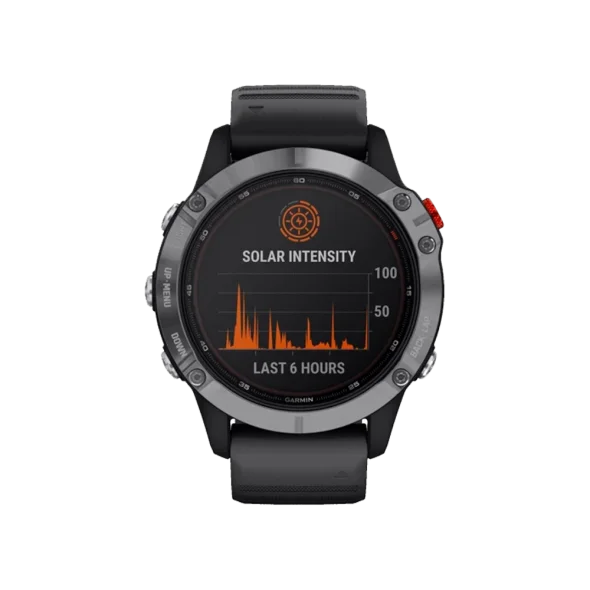 Смарт-часы Garmin Fenix 6 Solar Silver with black band (010-02410-00) | магазин Apple Grokholsky.com — Фото 3