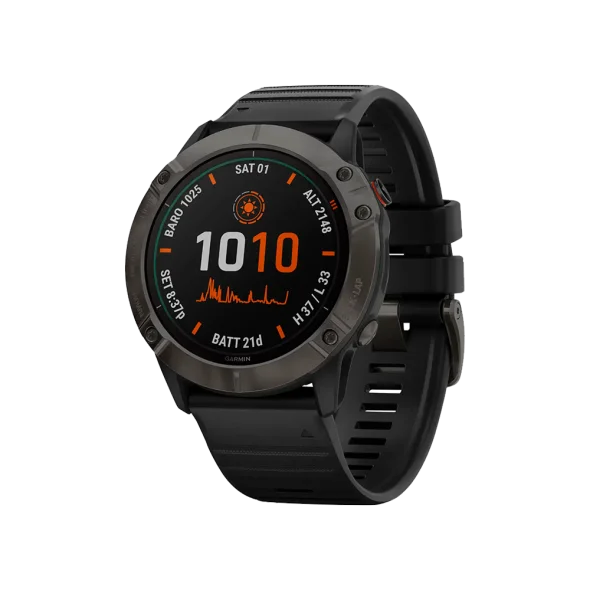 Смарт-часы Garmin Fenix 6X Pro Solar Titanium Carbon Grey DLC with Black Band (010-02157-21) | магазин Apple Grokholsky.com — Фото 1