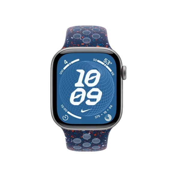 Смарт-годинник Apple Watch Series 11 GPS 42mm Space Grey Alu. Case w. Blue Ribbon Nike S. Band - M/L (MEW14 + MGAX4) | магазин Apple Grokholsky.com — Фото 3