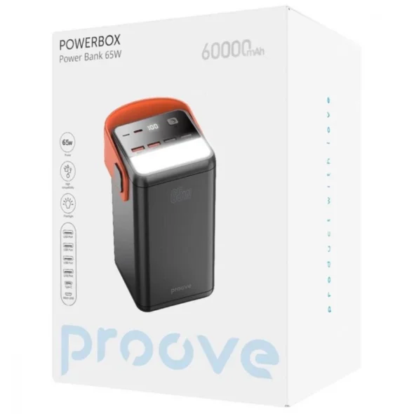 Зовнішній акумулятор Power Bank Proove PowerBox 65W 60000mAh | магазин Apple Grokholsky.com — Фото 3