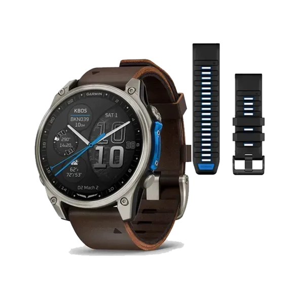 Смарт-годинник Garmin Fenix 8 47mm AMOLED Titanium with Oxford Brown Leather Band (010-02904-31) | магазин Apple Grokholsky.com — Фото 1