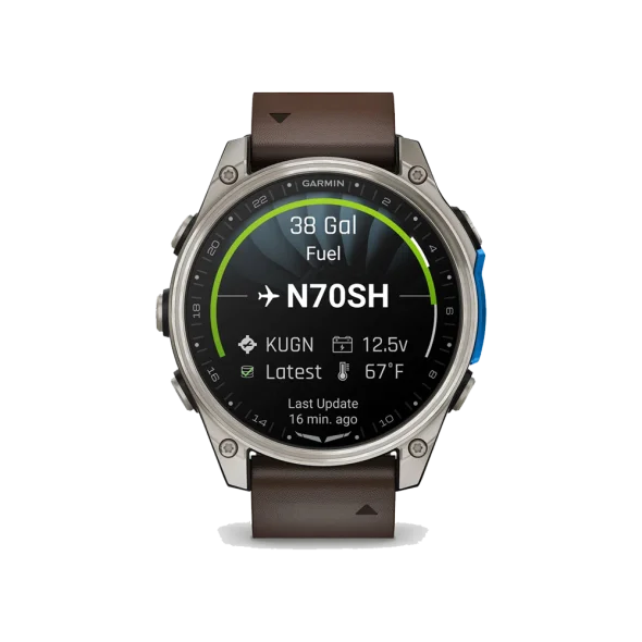 Смарт-годинник Garmin Fenix 8 47mm AMOLED Titanium with Oxford Brown Leather Band (010-02904-31) | магазин Apple Grokholsky.com — Фото 2