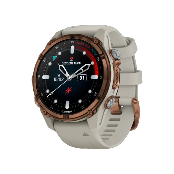 Смарт-часы Garmin Descen Mk3i – 43 mm Bronze PVD Titanium with French Gray Silicone Band (010-02753-13/14) | магазин Apple Grokholsky.com — Фото 1