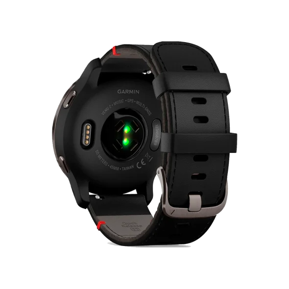 Смарт-годинник Garmin Venu 2 Slate with Black Leather Band (010-02430-21) | магазин Apple Grokholsky.com — Фото 2
