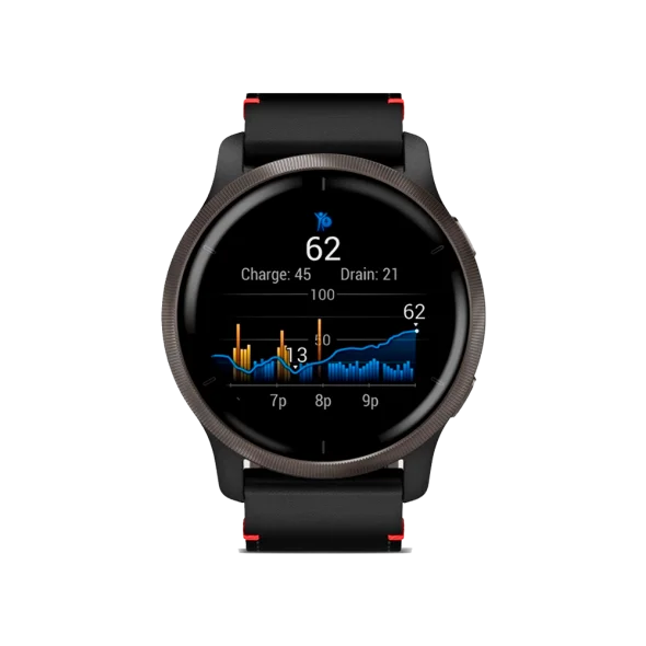 Смарт-годинник Garmin Venu 2 Slate with Black Leather Band (010-02430-21) | магазин Apple Grokholsky.com — Фото 3