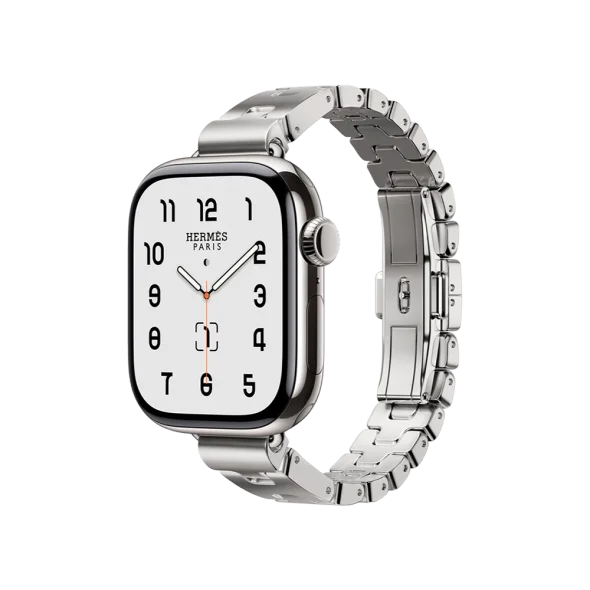 Смарт-годинник Apple Watch Series 11 GPS + Cellular 42mm Silver Tit. Case w. Hermes Satine Grand H Fin (M) (MF9P4+MGLU4) | магазин Apple Grokholsky.com — Фото 1