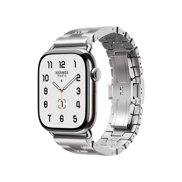 Смарт-годинник Apple Watch Series 11 GPS + Cellular 46mm Silver Tit. Case w. Hermes Satine Grand H Fin (M) (MFC64+MXJX3) | магазин Apple Grokholsky.com — Фото 1