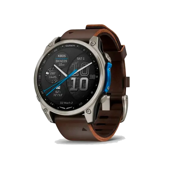 Смарт-годинник Garmin D2 Mach 2 47mm Titanium w. Oxford Brown Leather Band (010-02904-30/31) | магазин Apple Grokholsky.com — Фото 1