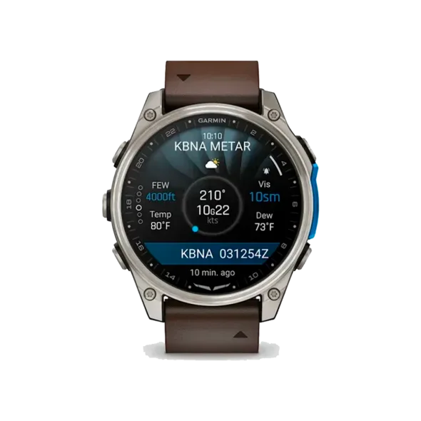 Смарт-годинник Garmin D2 Mach 2 47mm Titanium w. Oxford Brown Leather Band (010-02904-30/31) | магазин Apple Grokholsky.com — Фото 3