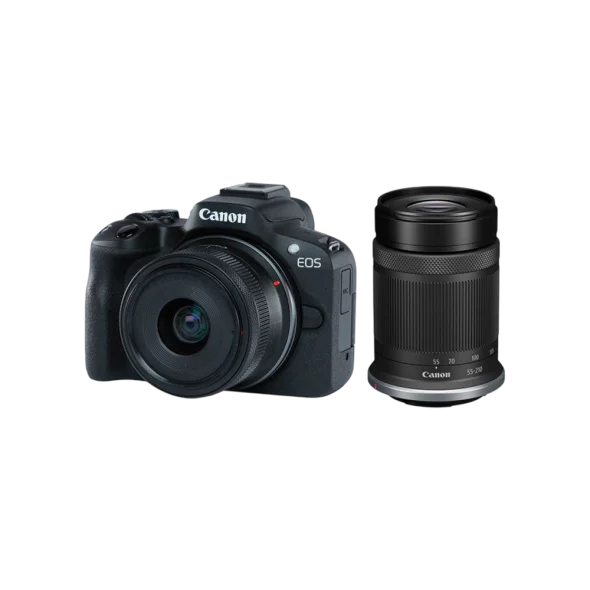 Беззеркальный фотоаппарат Canon EOS R50 kit RF-S 18-45mm IS STM + RF-S 55-210mm IS STM Black (5811C034) | магазин Apple Grokholsky.com — Фото 1