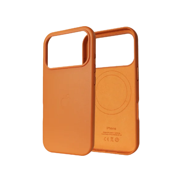 Чохол для Apple iPhone 17 Pro Max Leather Case with MagSafe HQ Copy/orange | магазин Apple Grokholsky.com — Фото 1