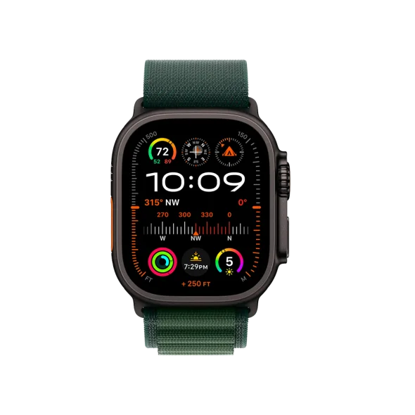 Ремінець Apple Alpine Loop Dark Green - Black Titanium Finish для Watch 44/45/46/49mm - Small (MYPQ3) | магазин Apple Grokholsky.com — Фото 2
