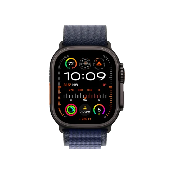 Ремінець Apple Alpine Loop Navy - Black Titanium Finish для Watch 44/45/46/49mm - Large (MYPY3) | магазин Apple Grokholsky.com — Фото 2