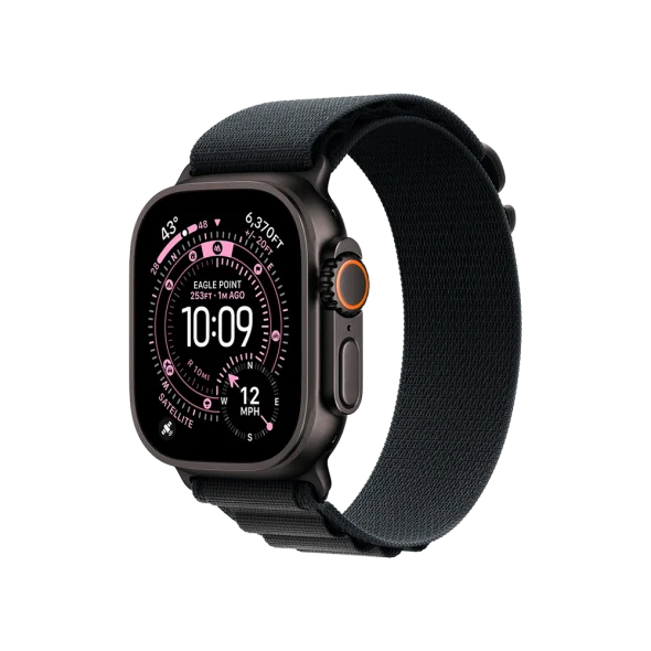 Ремешок Apple Black Alpine Loop - Natural Titanium Finish для Watch 44/45/46/49mm - Large (MFTG4) | магазин Apple Grokholsky.com — Фото 2