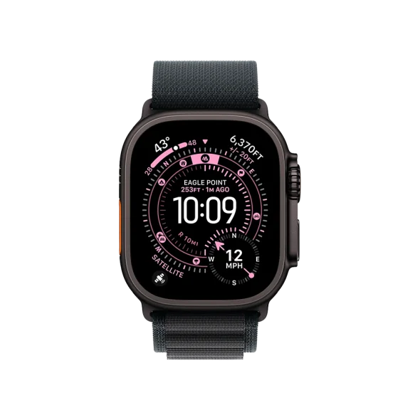 Ремешок Apple Black Alpine Loop - Natural Titanium Finish для Watch 44/45/46/49mm - Large (MFTG4) | магазин Apple Grokholsky.com — Фото 3