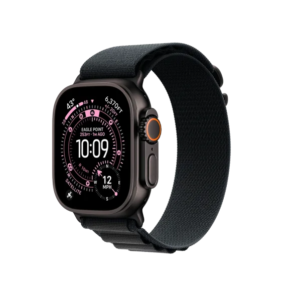 Ремінець Apple Black Alpine Loop - Natural Titanium Finish для Watch 44/45/46/49mm - Small (MFTE4) | магазин Apple Grokholsky.com — Фото 2