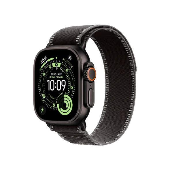 Ремінець Apple Black/Charcoal Trail Loop - Natural Titanium Finish для Watch 44/45/46/49mm - S/M (MFT84) | магазин Apple Grokholsky.com — Фото 3