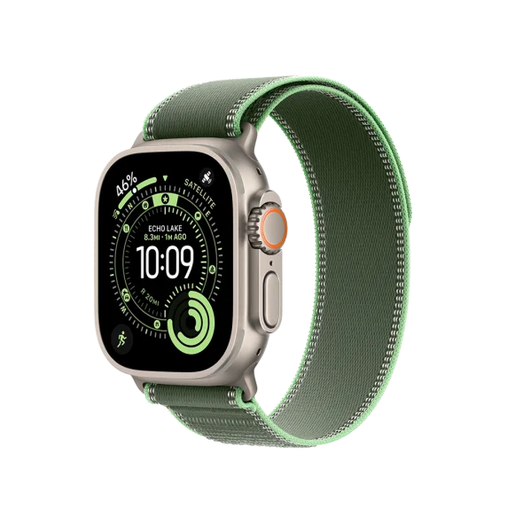 Ремінець Apple Green/Neon Trail Loop - Natural Titanium Finish для Watch 44/45/46/49mm - M/L (MFT54) | магазин Apple Grokholsky.com — Фото 2