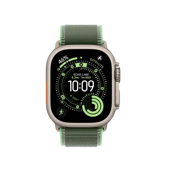 Ремінець Apple Green/Neon Trail Loop - Natural Titanium Finish для Watch 44/45/46/49mm - S/M (MFT44) | магазин Apple Grokholsky.com — Фото 2