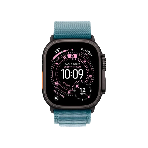 Ремінець Apple Light Blue Alpine Loop - Black Titanium Finish для Watch 44/45/46/49mm - Small (MG9K4) | магазин Apple Grokholsky.com — Фото 2