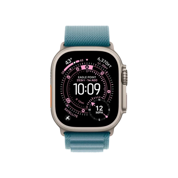 Ремінець Apple Light Blue Alpine Loop - Natural Titanium Finish для Watch 44/45/46/49mm - Large (MFTK4) | магазин Apple Grokholsky.com — Фото 2