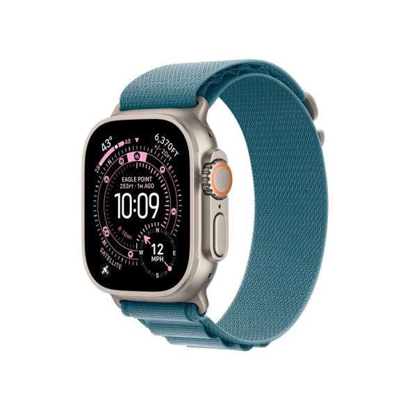 Ремінець Apple Light Blue Alpine Loop - Natural Titanium Finish для Watch 44/45/46/49mm - Medium (MFTJ4) | магазин Apple Grokholsky.com — Фото 3