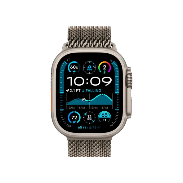 Ремінець Apple Milanese Loop Natural Titanium для Watch 44/45/46/49mm - Medium (MXKD3) | магазин Apple Grokholsky.com — Фото 2