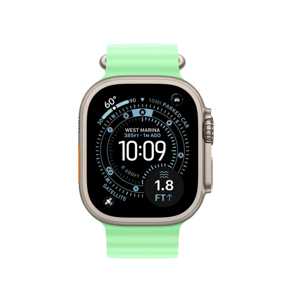 Ремінець Apple Neon Green Ocean Band - Natural Titanium Finish для Watch 44/45/46/49mm (MGCF4) | магазин Apple Grokholsky.com — Фото 2