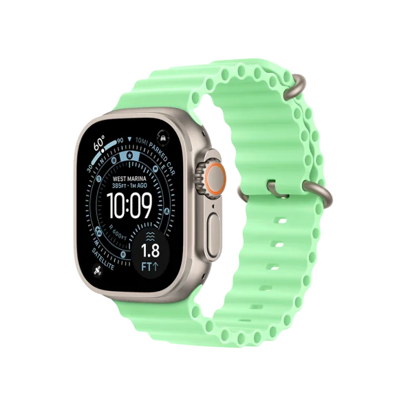 Ремінець Apple Neon Green Ocean Band - Natural Titanium Finish для Watch 44/45/46/49mm (MGCF4) | магазин Apple Grokholsky.com — Фото 3