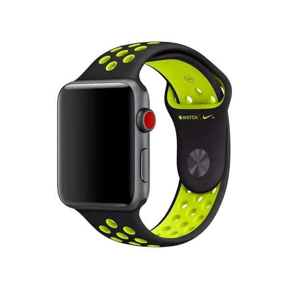 Ремінець Nike Apple Watch 38mm/40mm Black/Volt Nike Sport Band (MQ2H2) | магазин Apple Grokholsky.com — Фото 2
